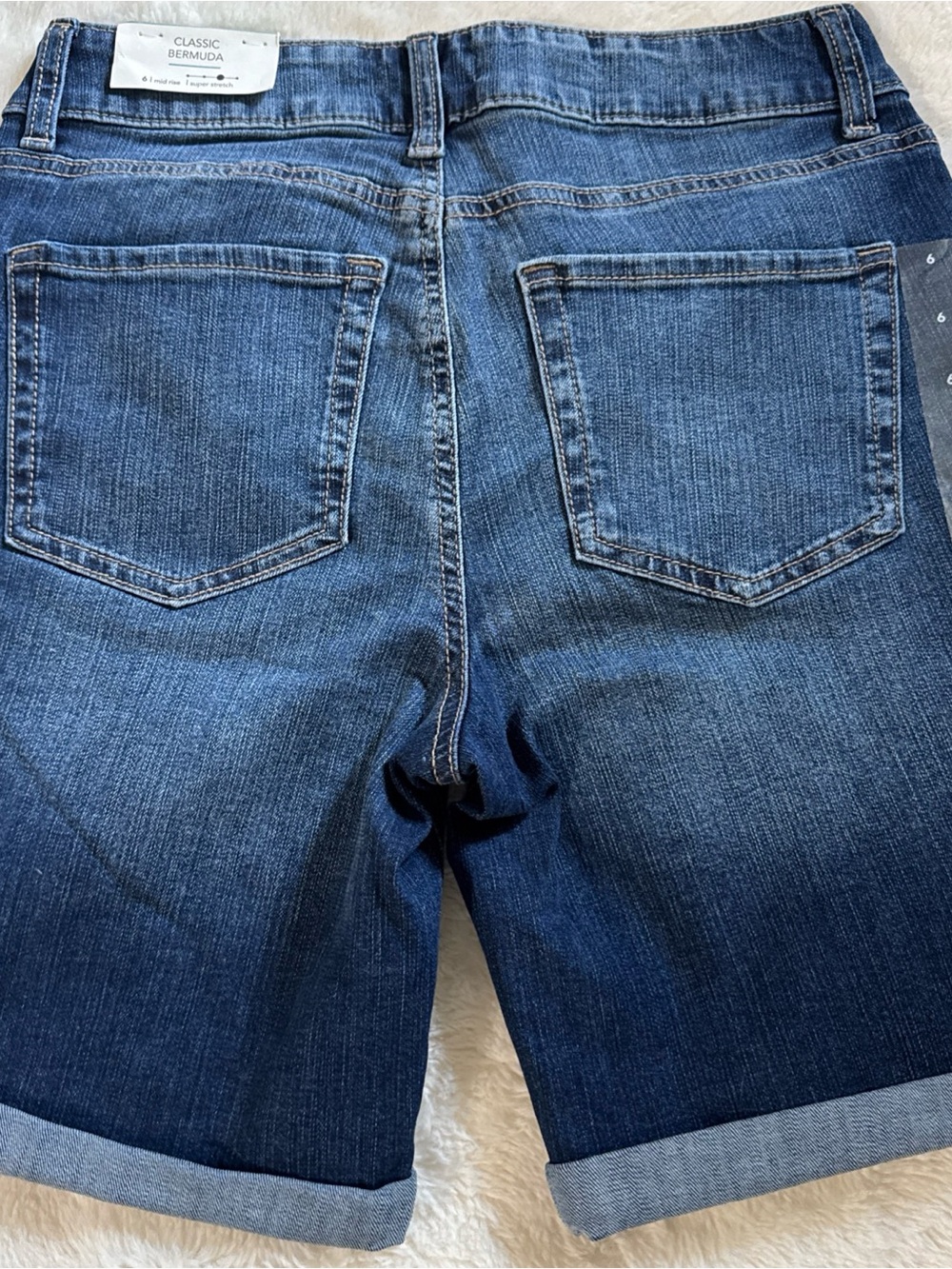 Maurices Women's Dark Blue Denim Bermuda Shorts